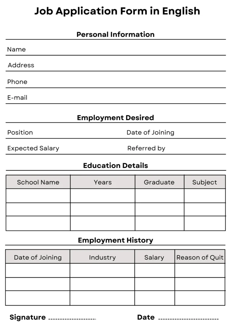 Solicitud de empleo en inglés | Formato y ejemplo 2 Solicitud de empleo para España en inglés