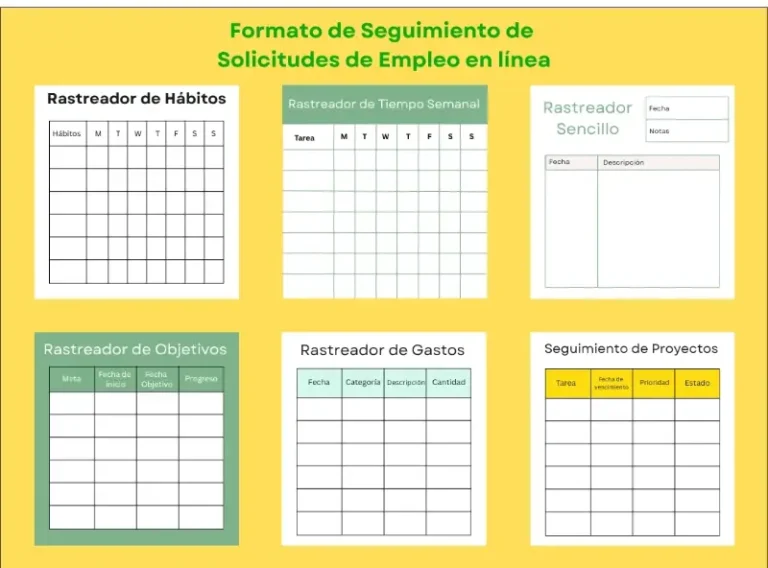 Rastreador de Solicitudes de Empleo | Busca y Rastrea Fácil 6 Formatos sencillos para el seguimiento de solicitudes de empleo en línea